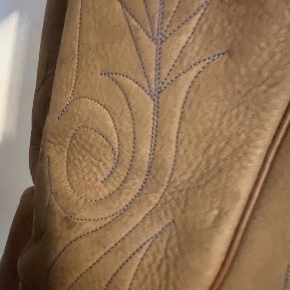 Men's Tan Leather Cowboy Boots - Picture 6 of 6